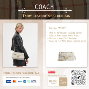 Coach Tabby leather Shoulder Bag with Quilting (White Bag) _20011-1