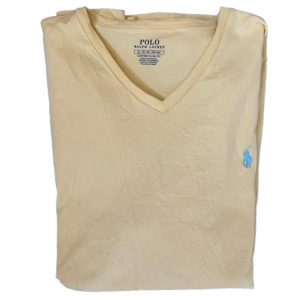 Polo Tee Ralph Lauren Deep V-Neck Shirt Sleeves (Yellow)-30006